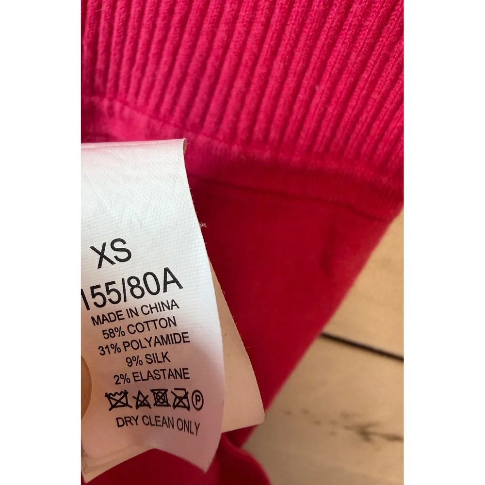 Kate Spade Pink Ribbed V-Neck Fit and Flare Ruffle Sleeve Sweater Dress XS